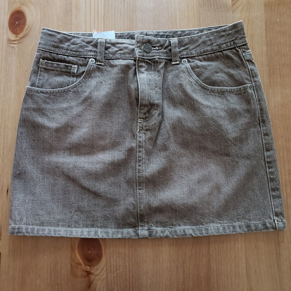 Mossimo Supply Co Brown Light Wash Denim Mini Skirt Size XL